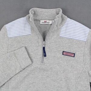 Vineyard Vines 1/4 Zip Pullover Womens Size Small Gray Blue Shep Shirt Cotton